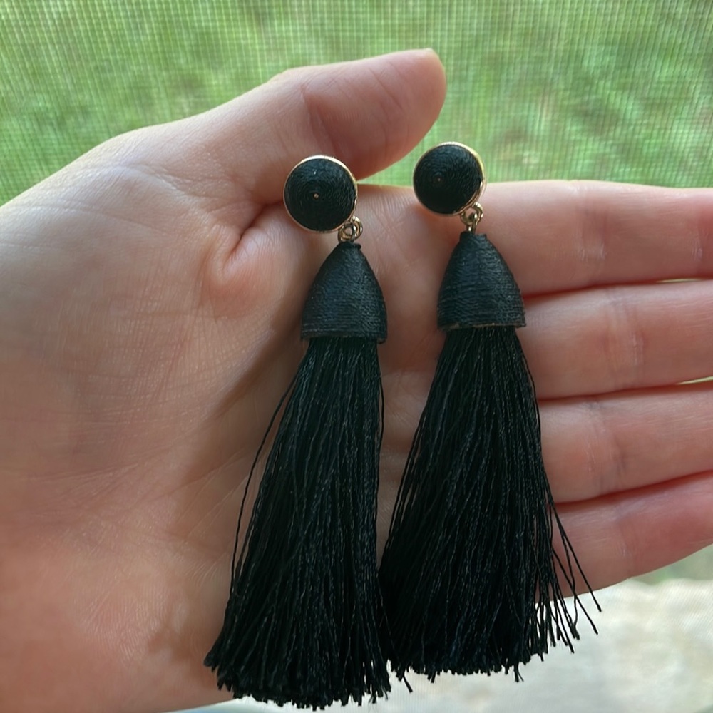 Black Tassle Earrings